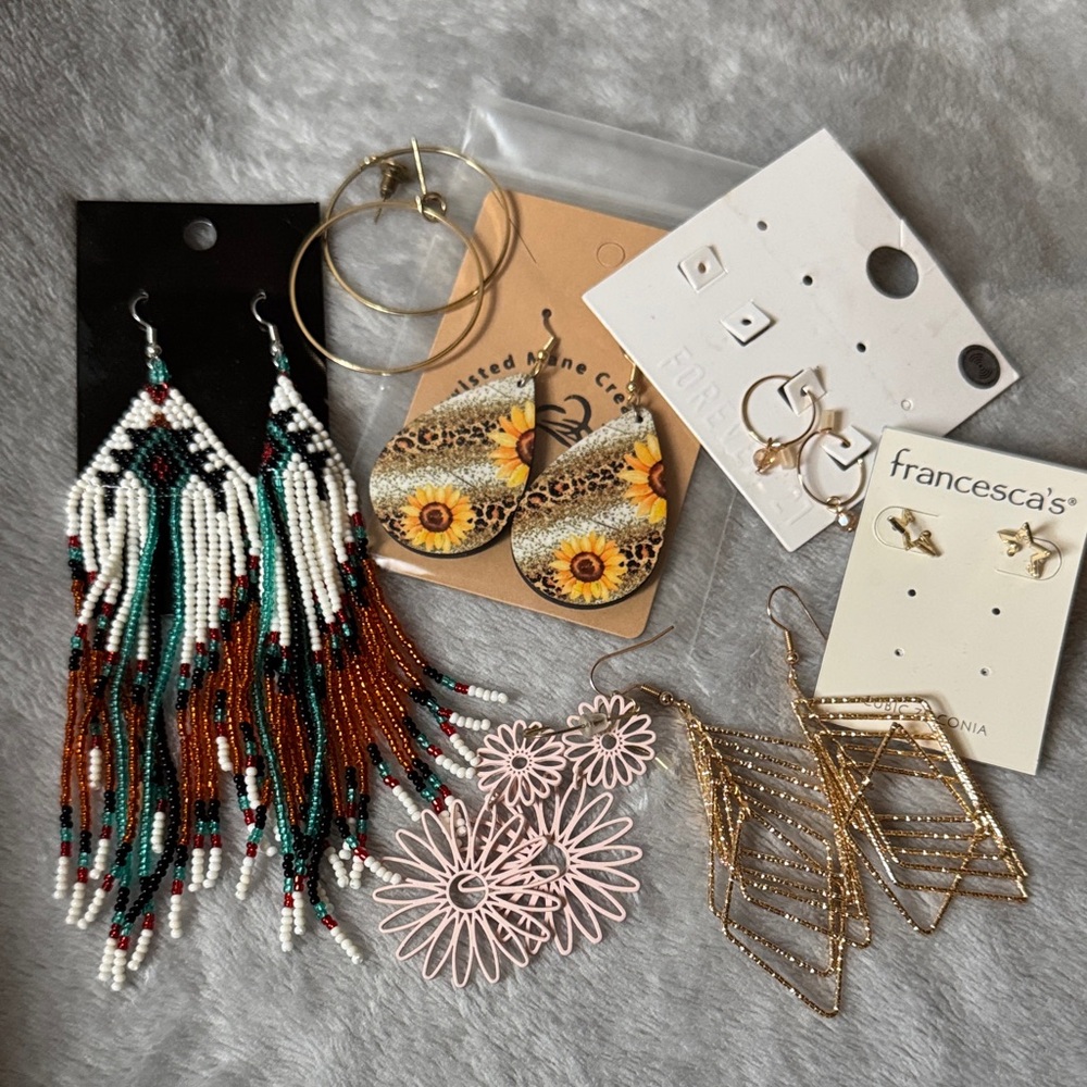 Francesca's Collections Gold and Pink Earring Assortment